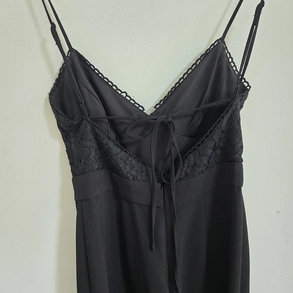 Wayf black lace bodice wide leg jumpsuit - Picture 10 of 12